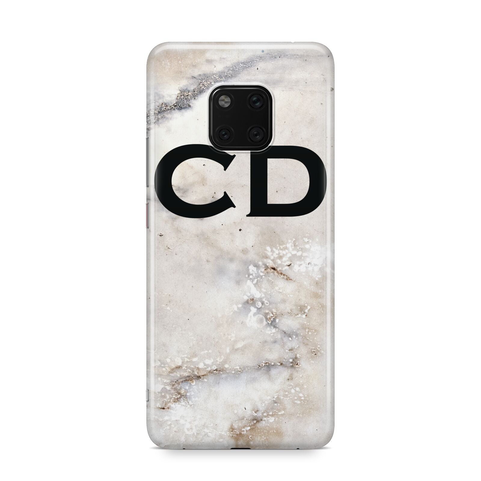 Black Initials Yellow Marble Huawei Mate 20 Pro Phone Case