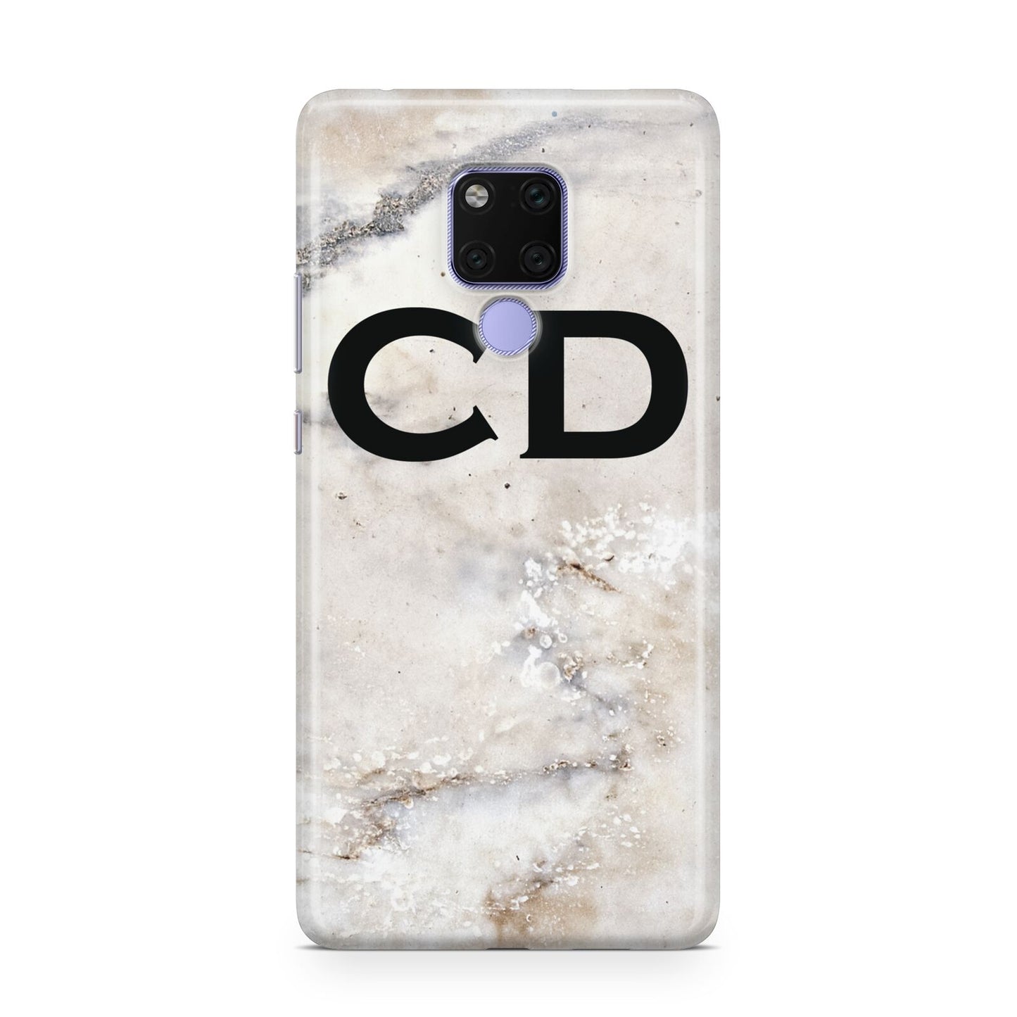 Black Initials Yellow Marble Huawei Mate 20X Phone Case