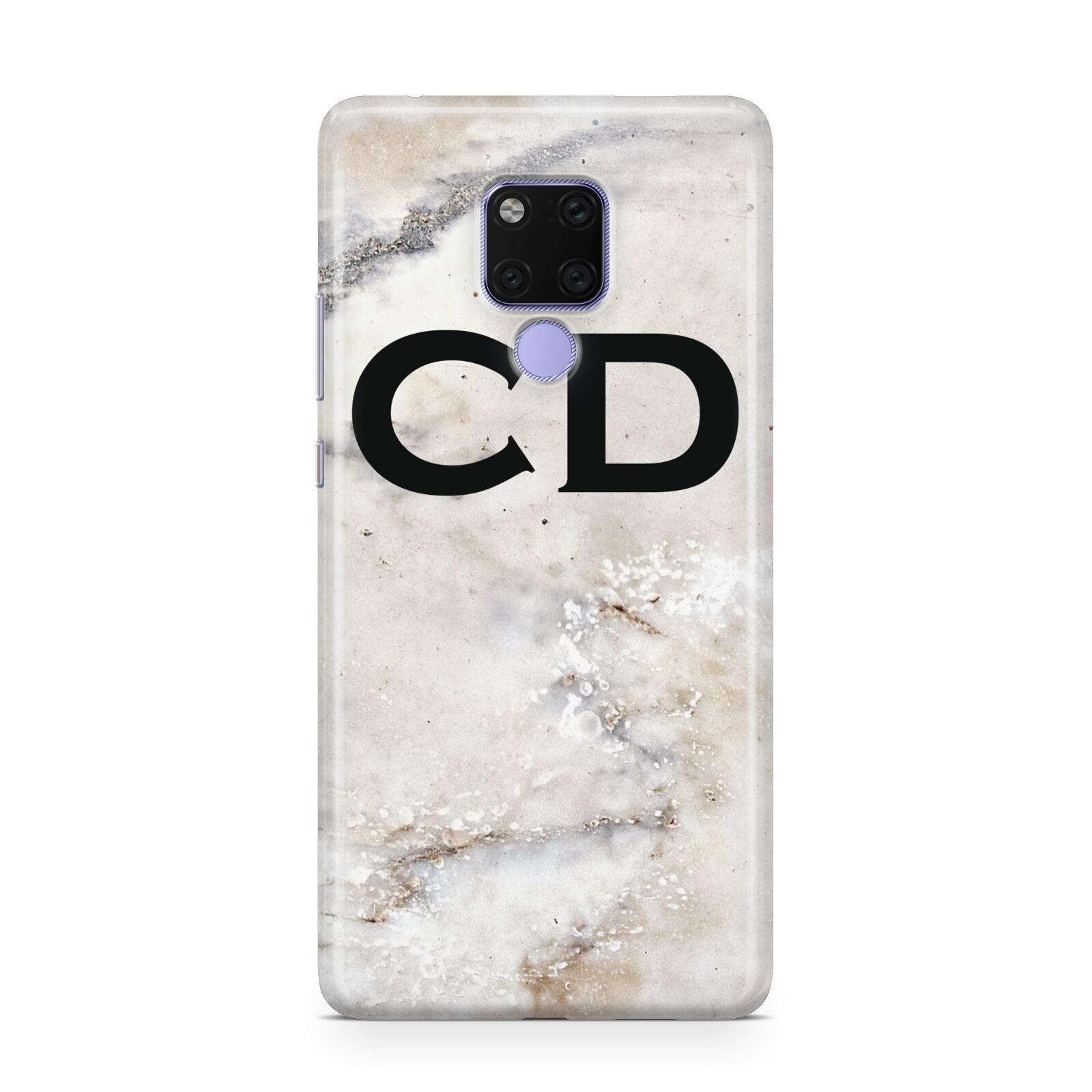 Black Initials Yellow Marble Huawei Mate 20X Phone Case