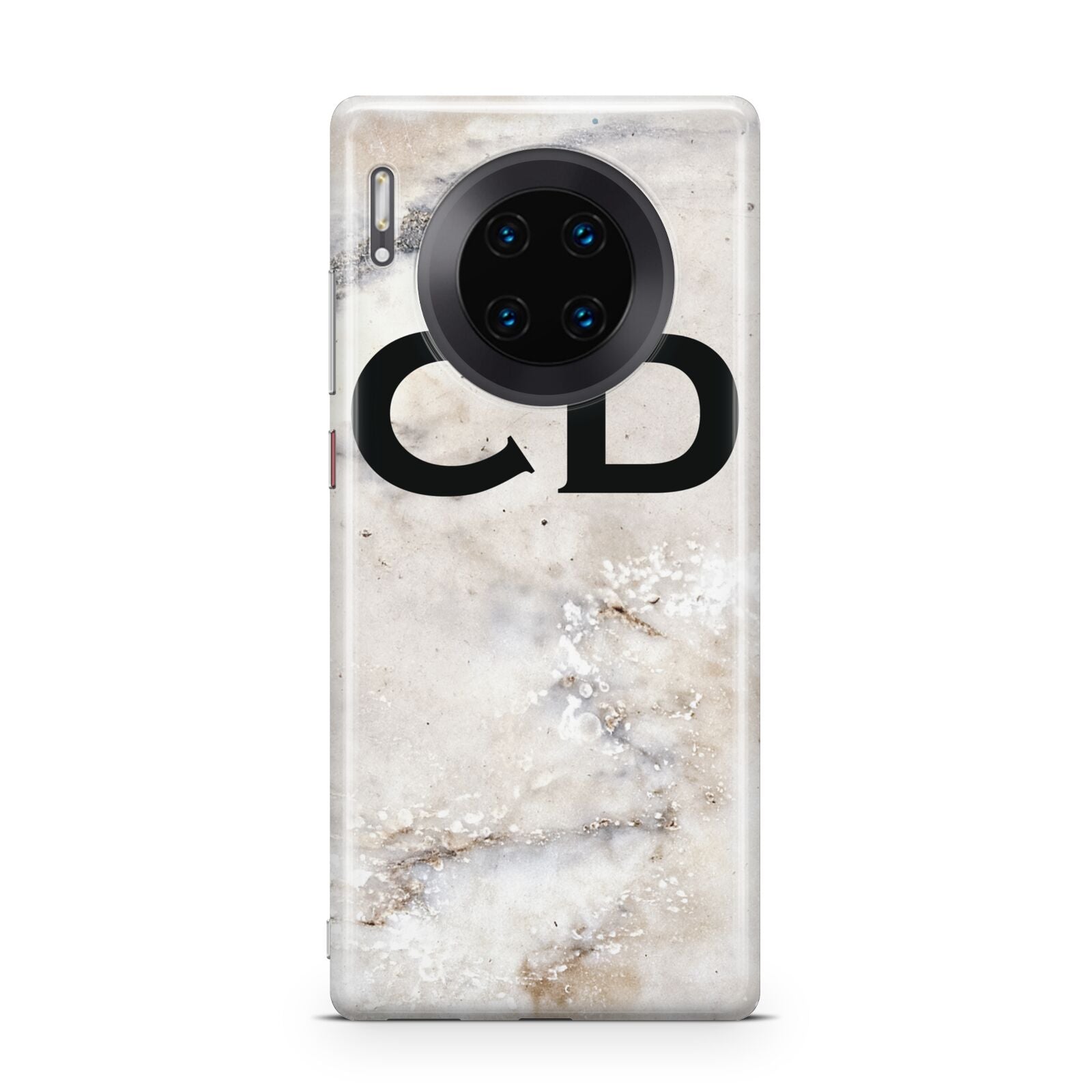 Black Initials Yellow Marble Huawei Mate 30 Pro Phone Case