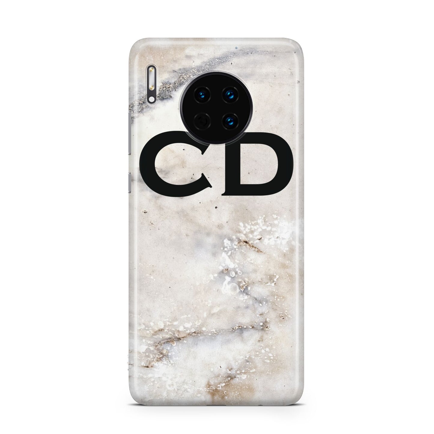 Black Initials Yellow Marble Huawei Mate 30