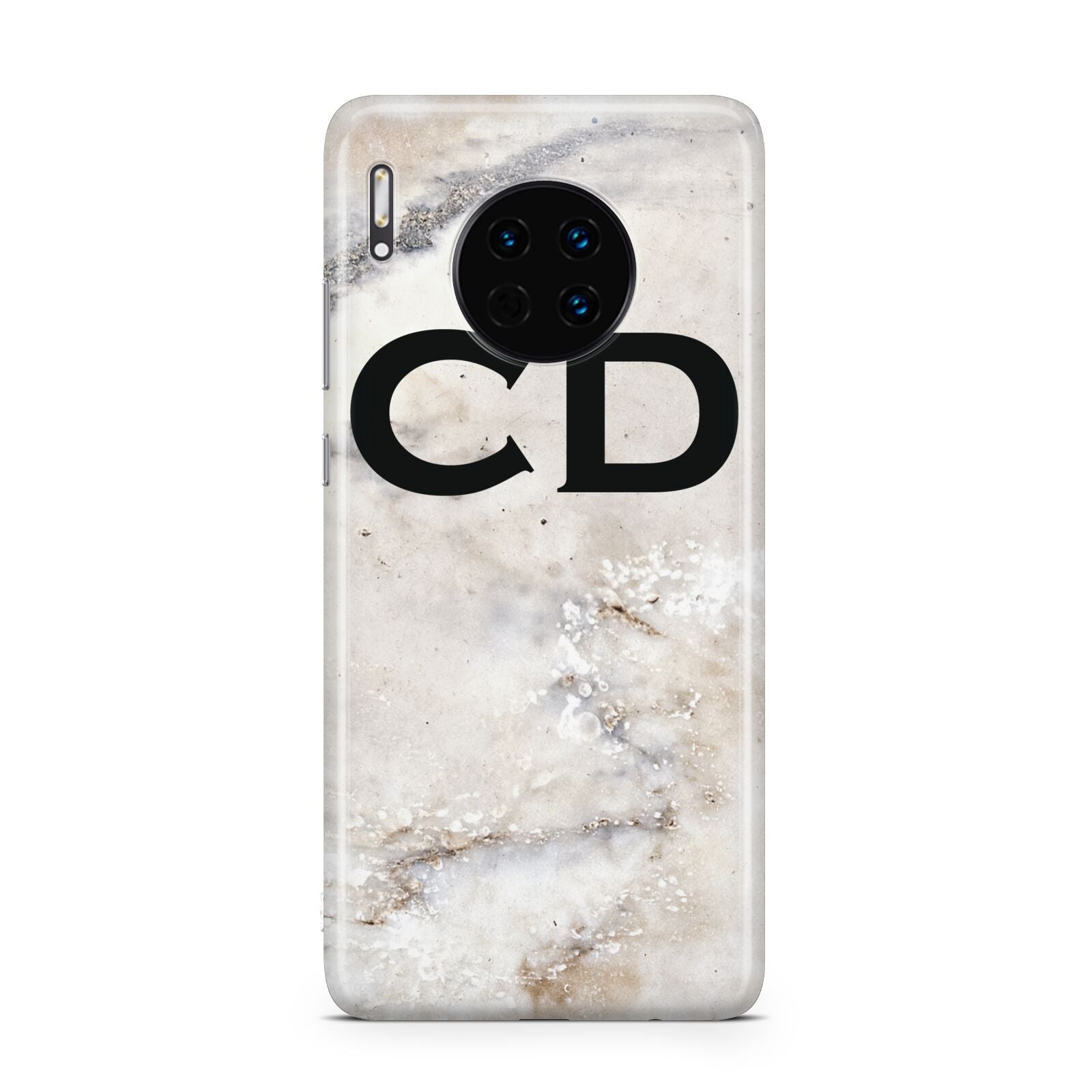 Black Initials Yellow Marble Huawei Mate 30