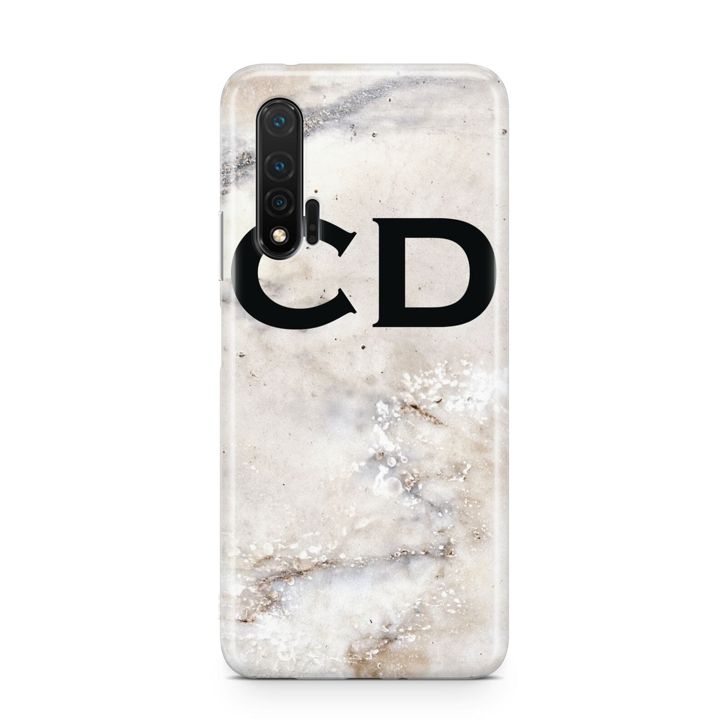 Black Initials Yellow Marble Huawei Nova 6 Phone Case