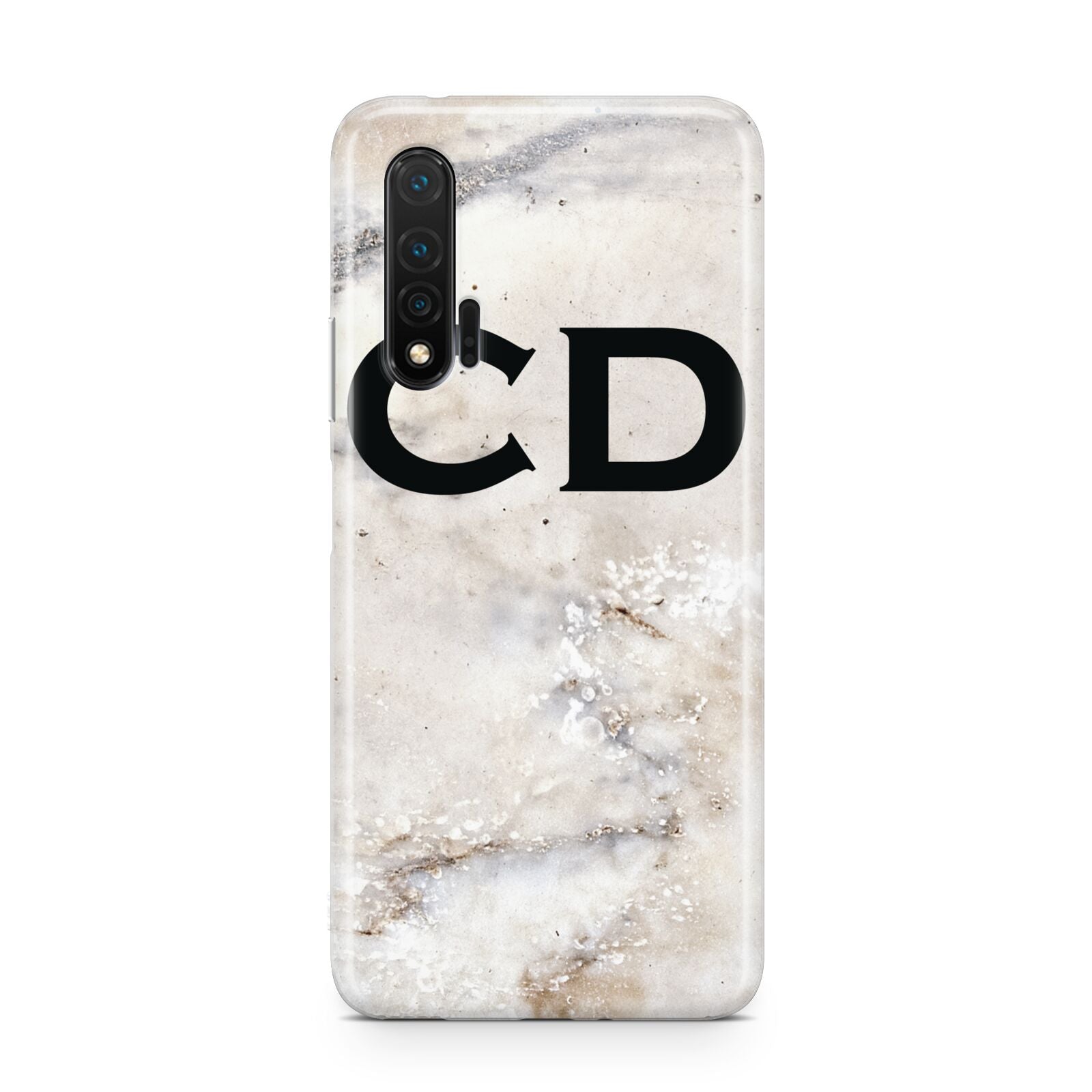 Black Initials Yellow Marble Huawei Nova 6 Phone Case