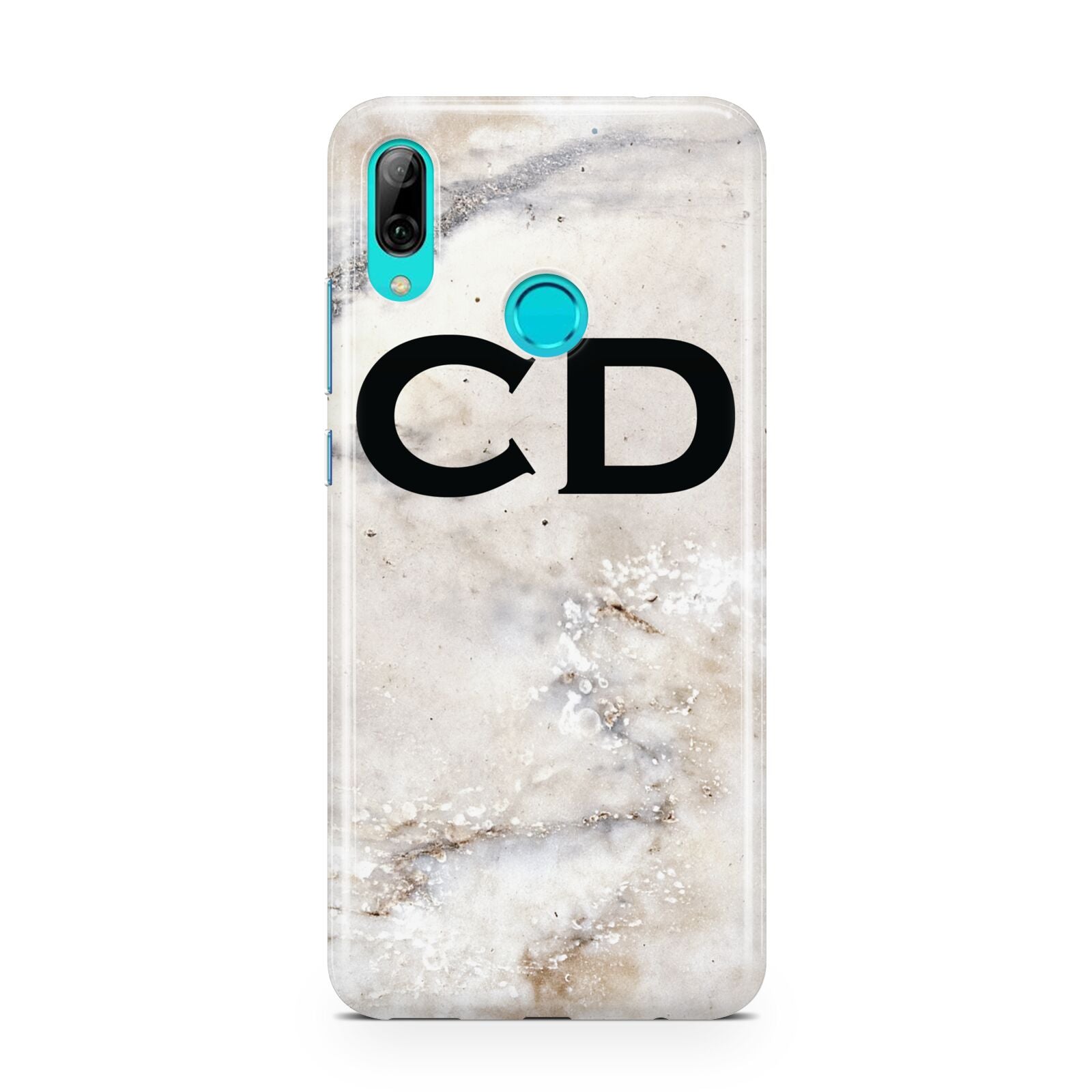Black Initials Yellow Marble Huawei P Smart 2019 Case