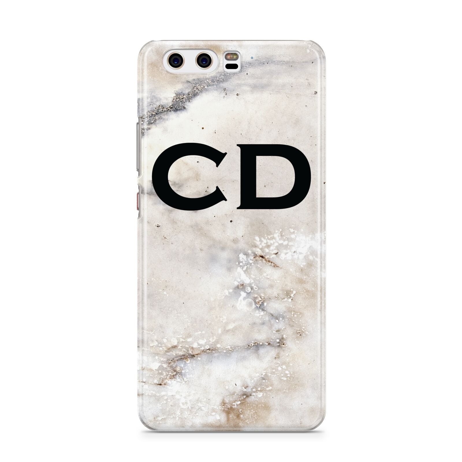 Black Initials Yellow Marble Huawei P10 Phone Case