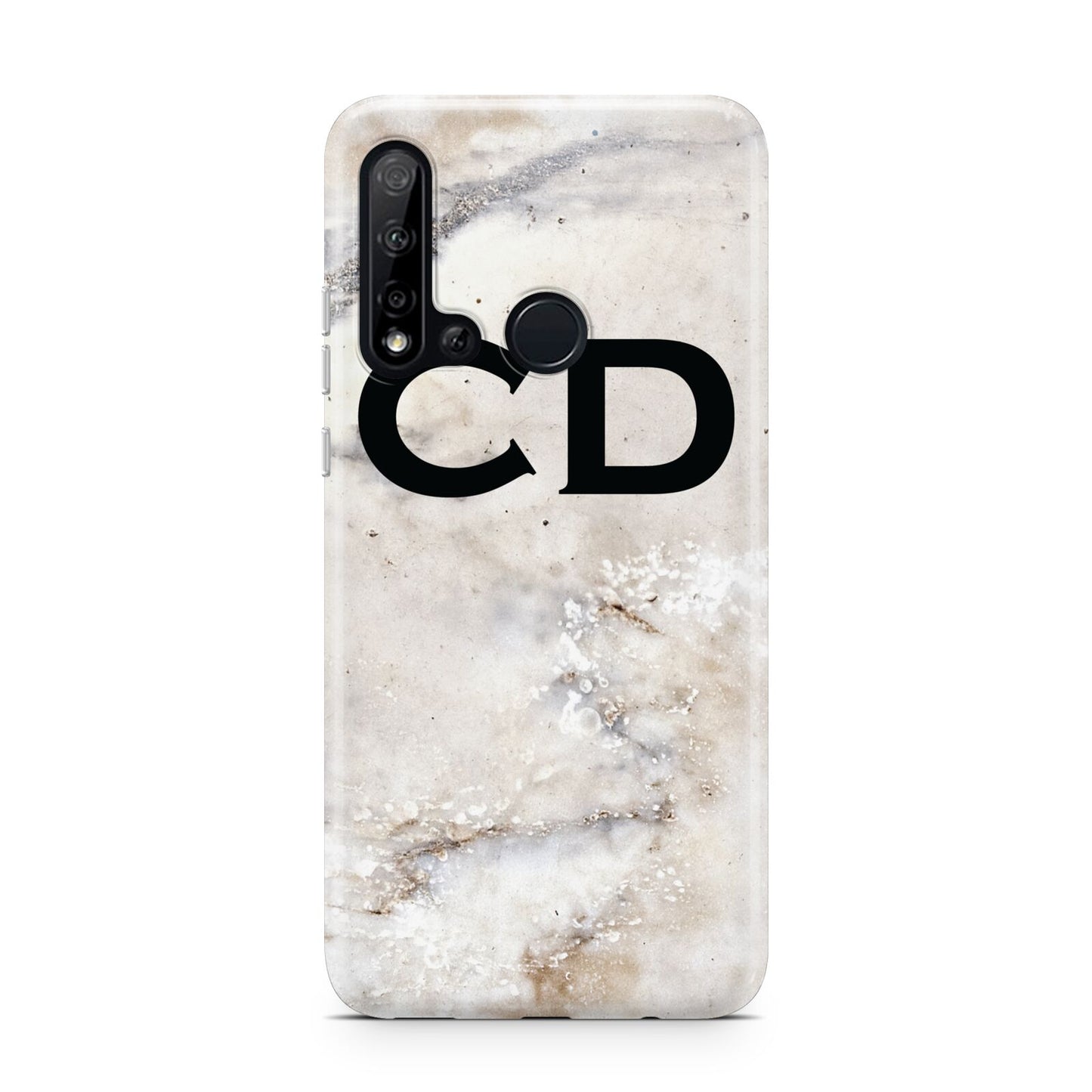 Black Initials Yellow Marble Huawei P20 Lite 5G Phone Case