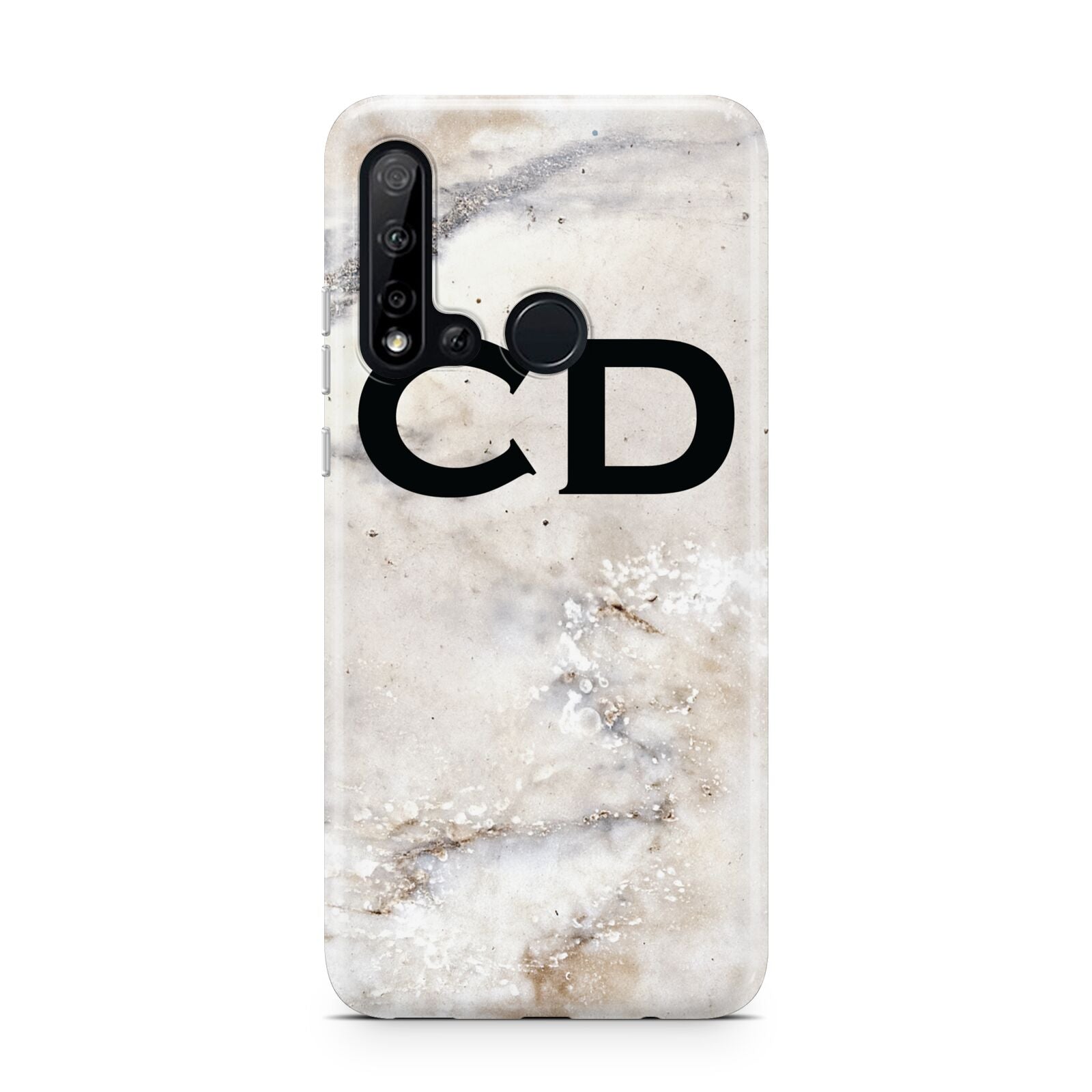 Black Initials Yellow Marble Huawei P20 Lite 5G Phone Case