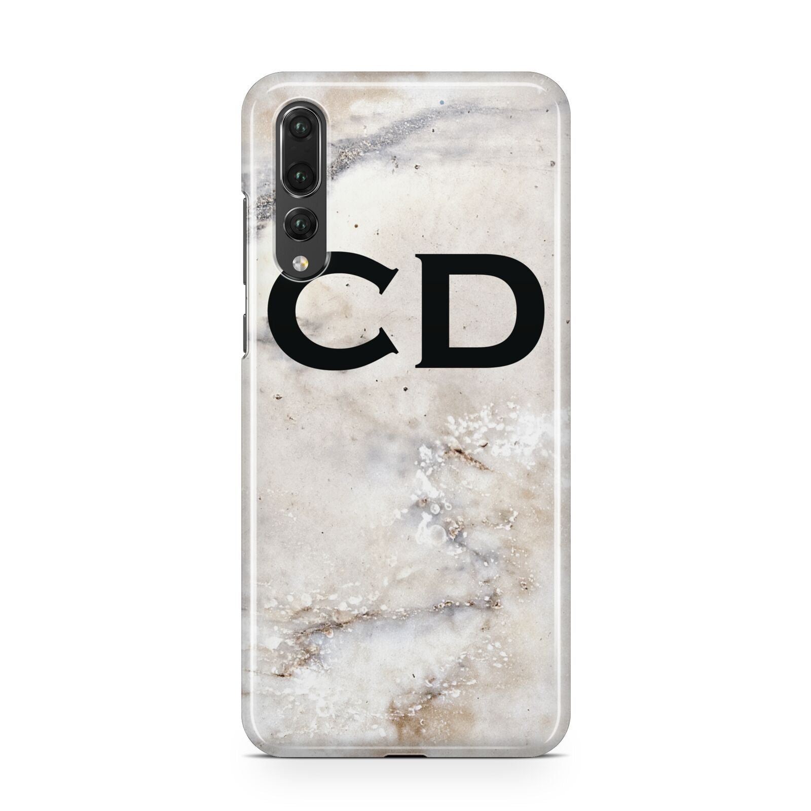 Black Initials Yellow Marble Huawei P20 Pro Phone Case