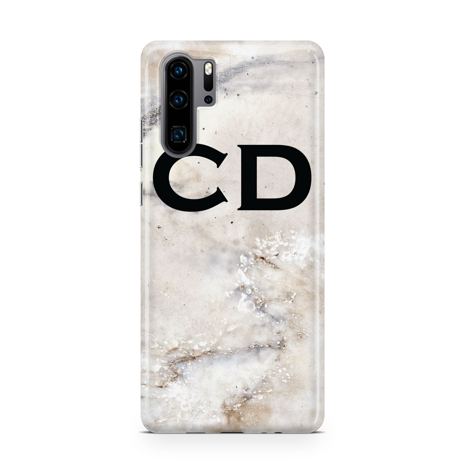 Black Initials Yellow Marble Huawei P30 Pro Phone Case