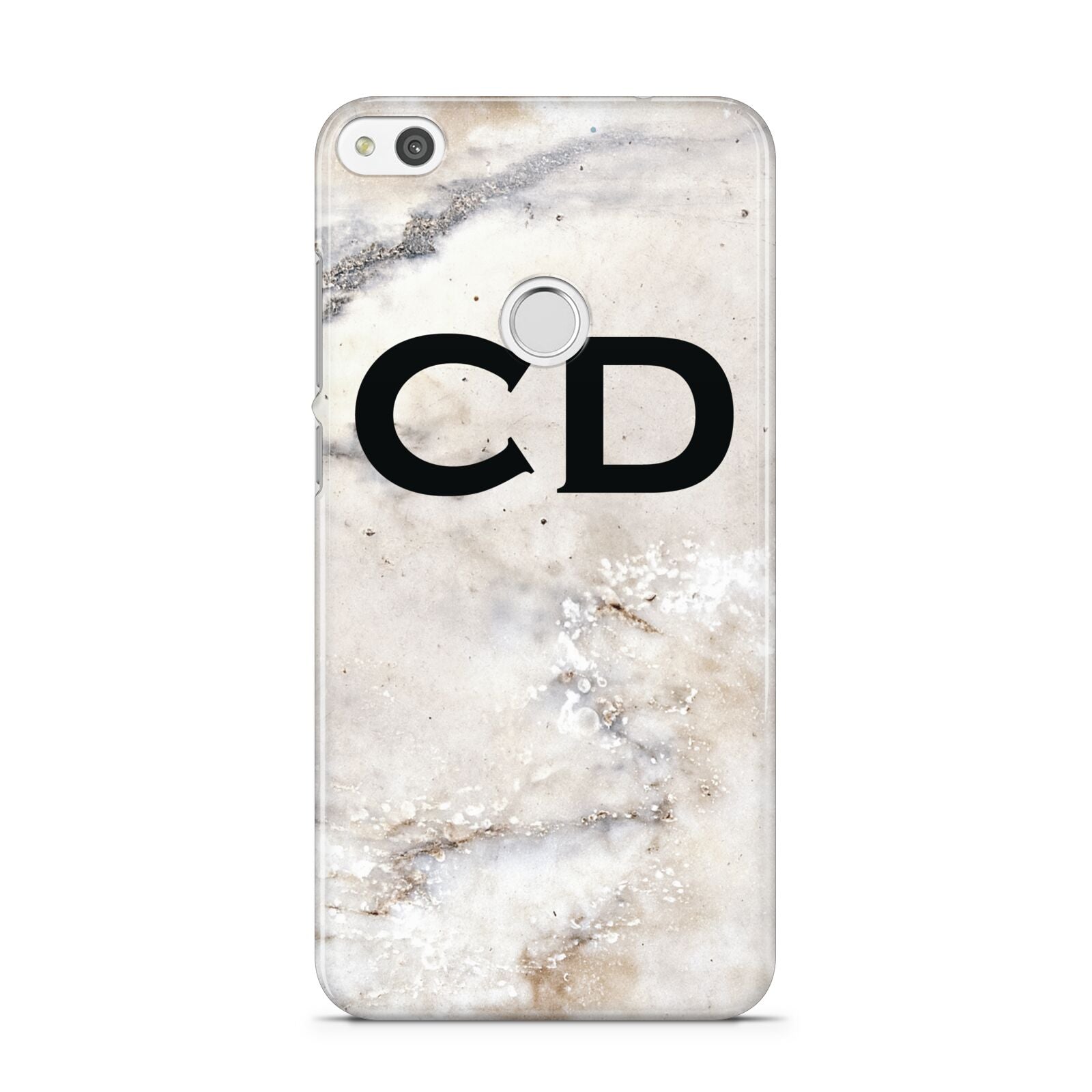 Black Initials Yellow Marble Huawei P8 Lite Case