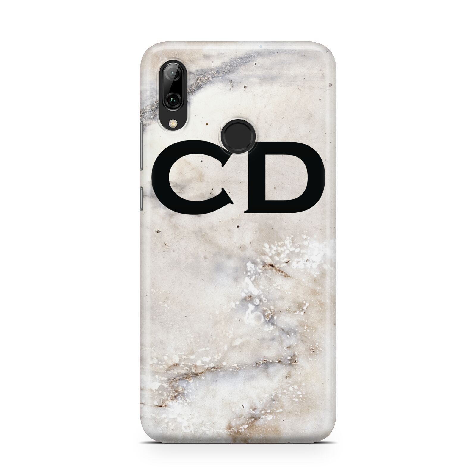 Black Initials Yellow Marble Huawei Y7 2019