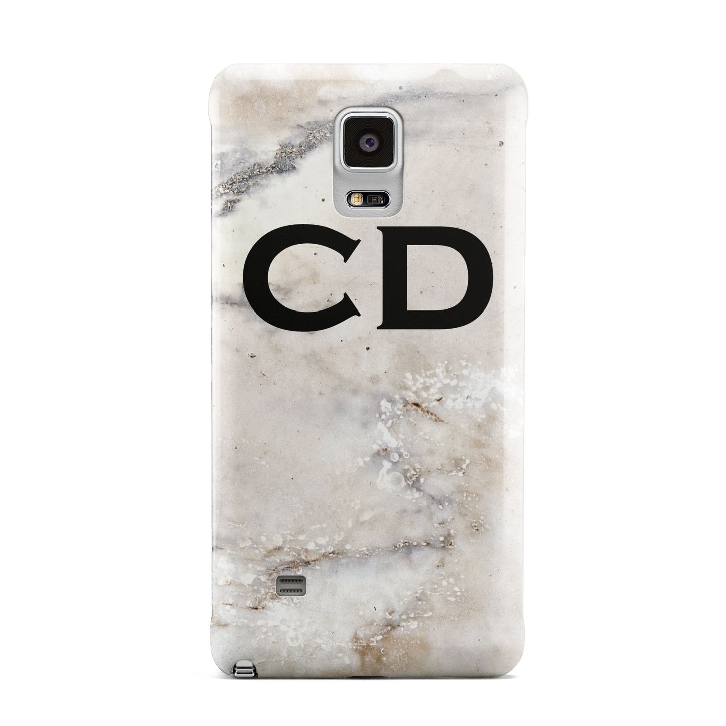 Black Initials Yellow Marble Samsung Galaxy Note 4 Case