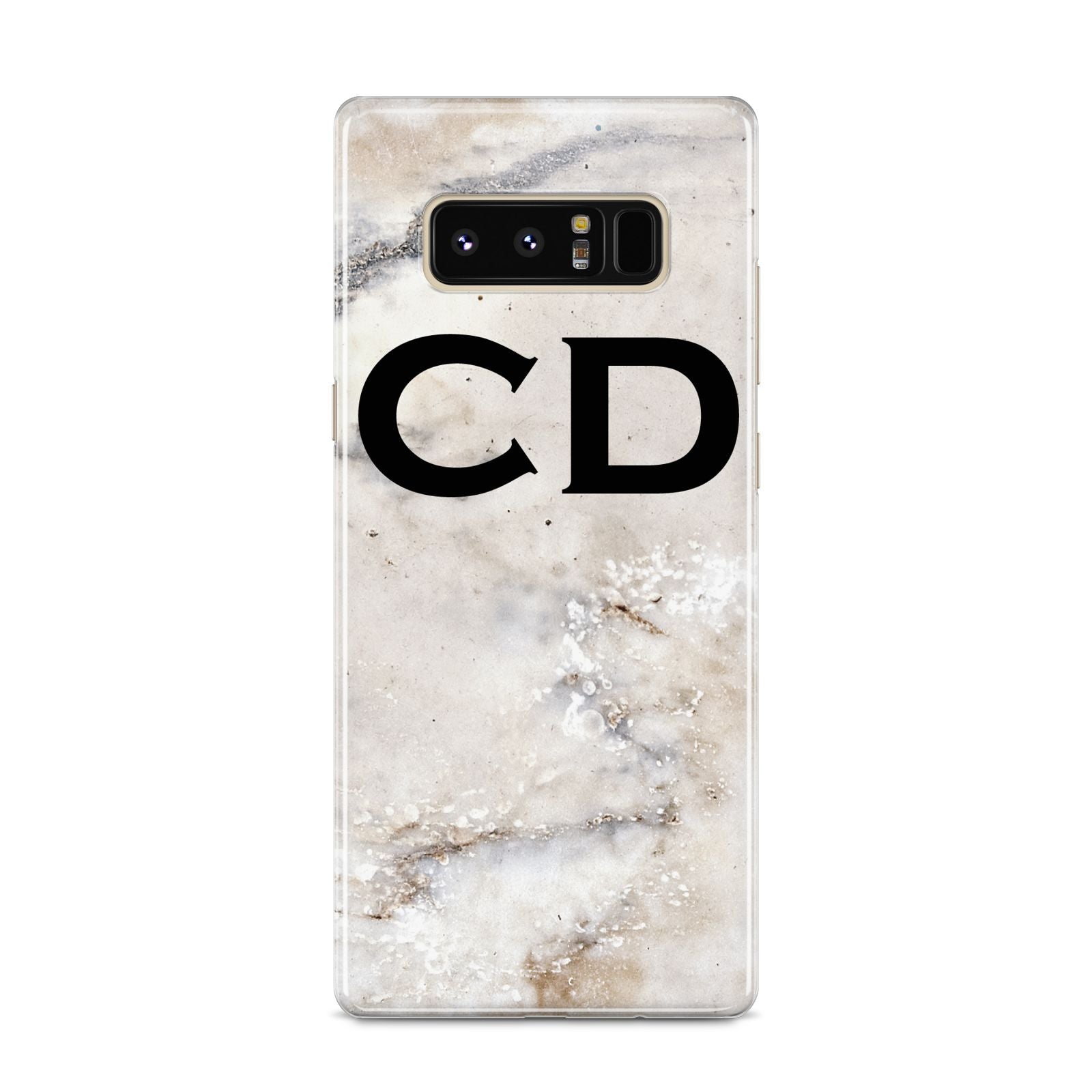 Black Initials Yellow Marble Samsung Galaxy S8 Case