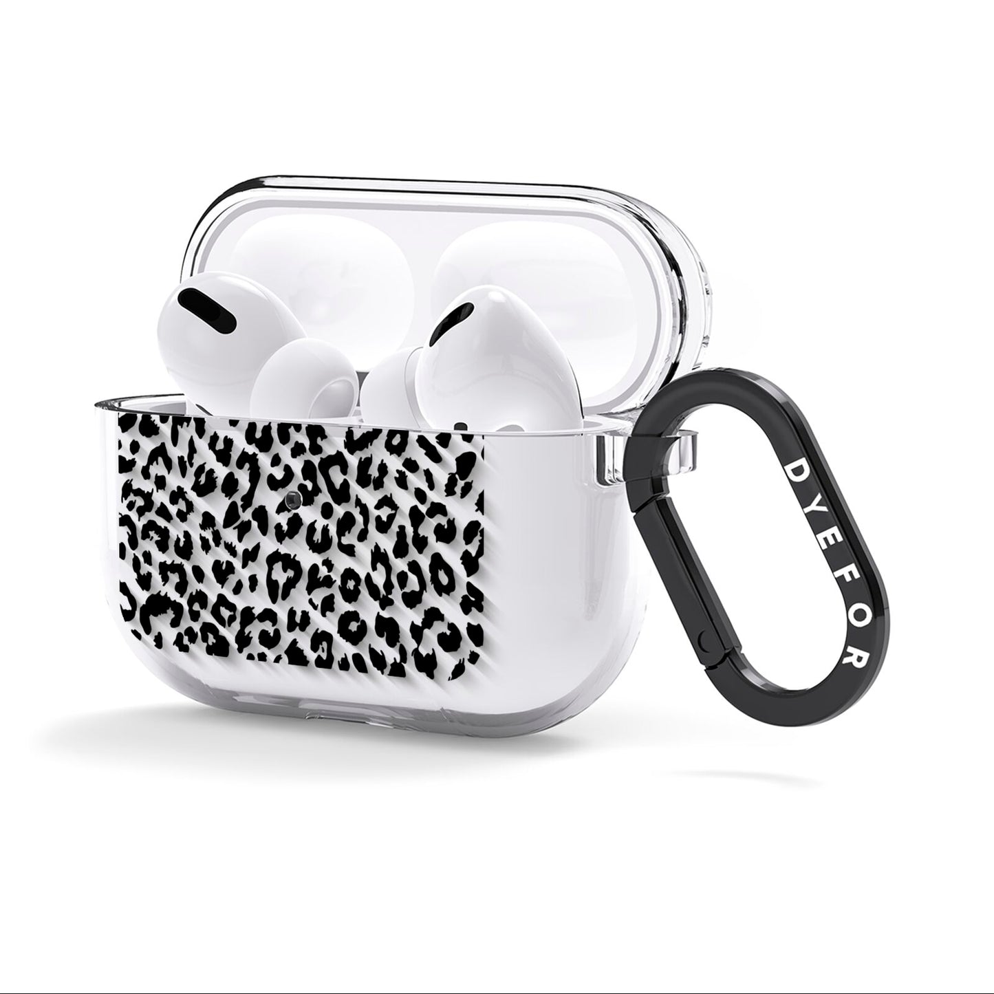 Black Leopard Print AirPods Clear Case 3rd Gen Side Image