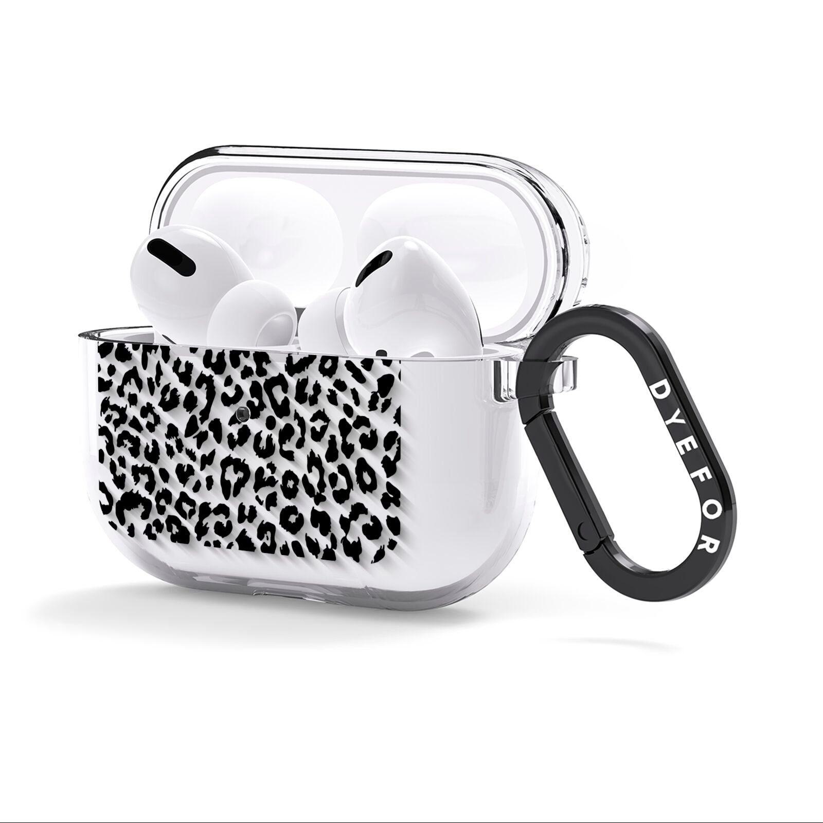 Black Leopard Print AirPods Clear Case 3rd Gen Side Image