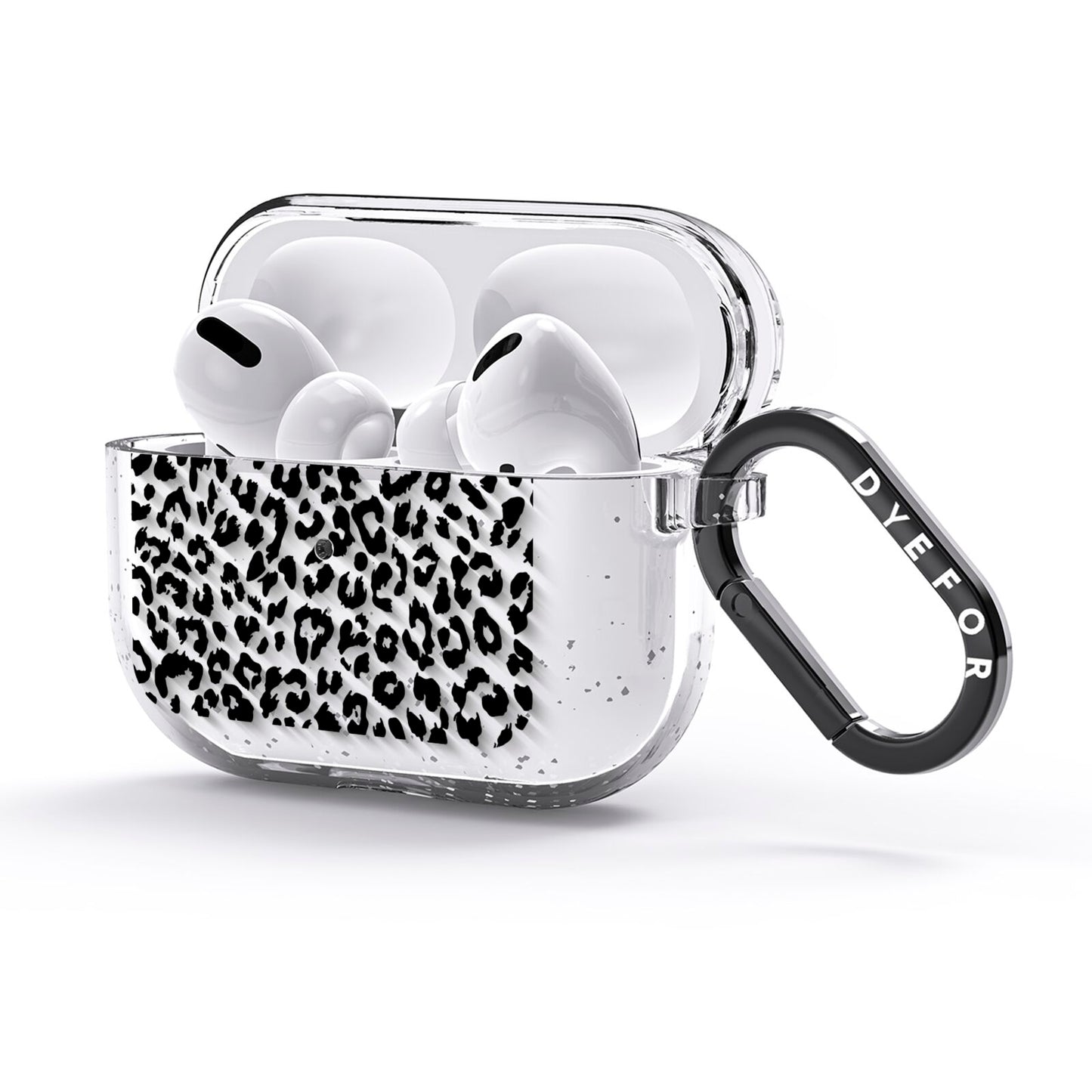 Black Leopard Print AirPods Glitter Case 3rd Gen Side Image