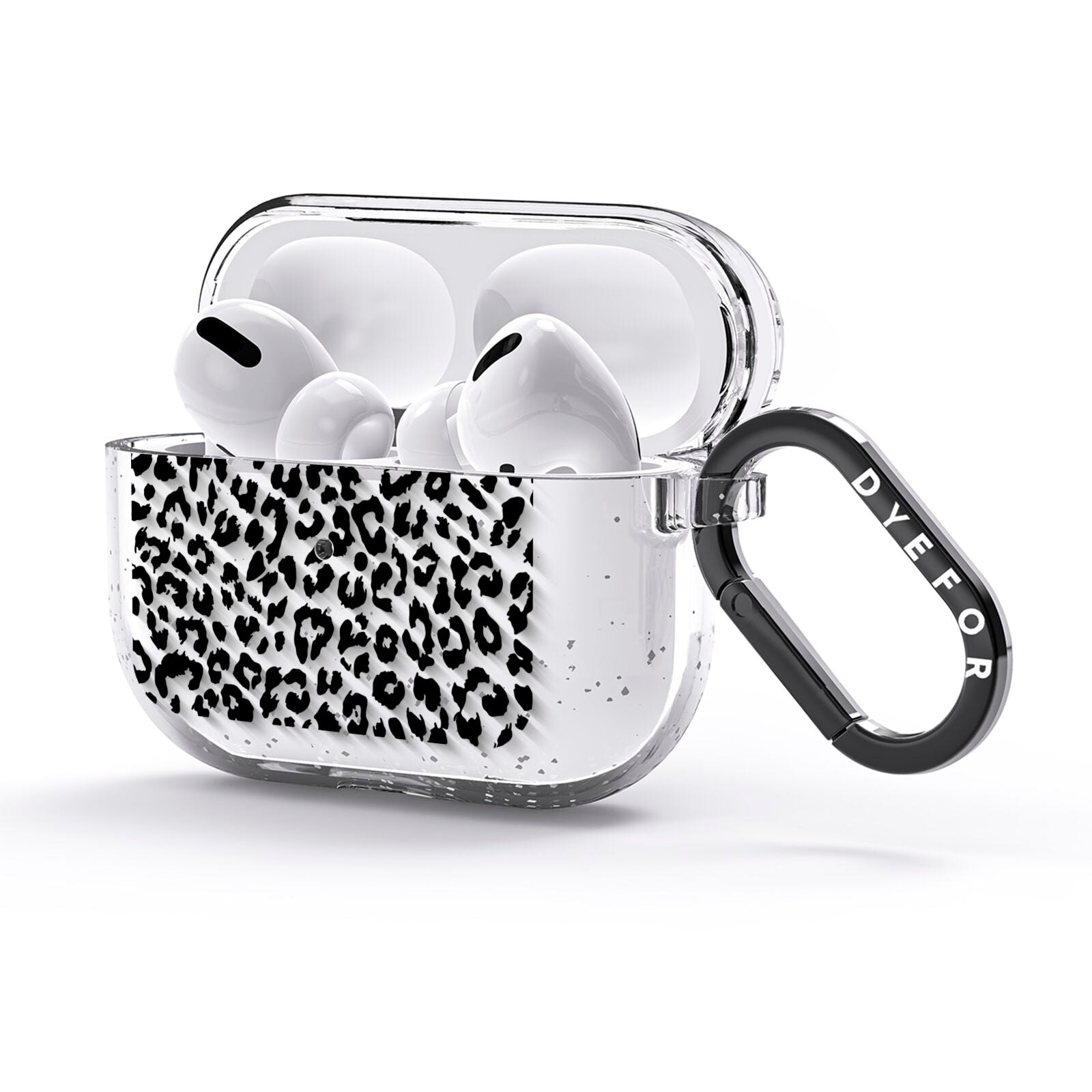 Black Leopard Print AirPods Glitter Case 3rd Gen Side Image
