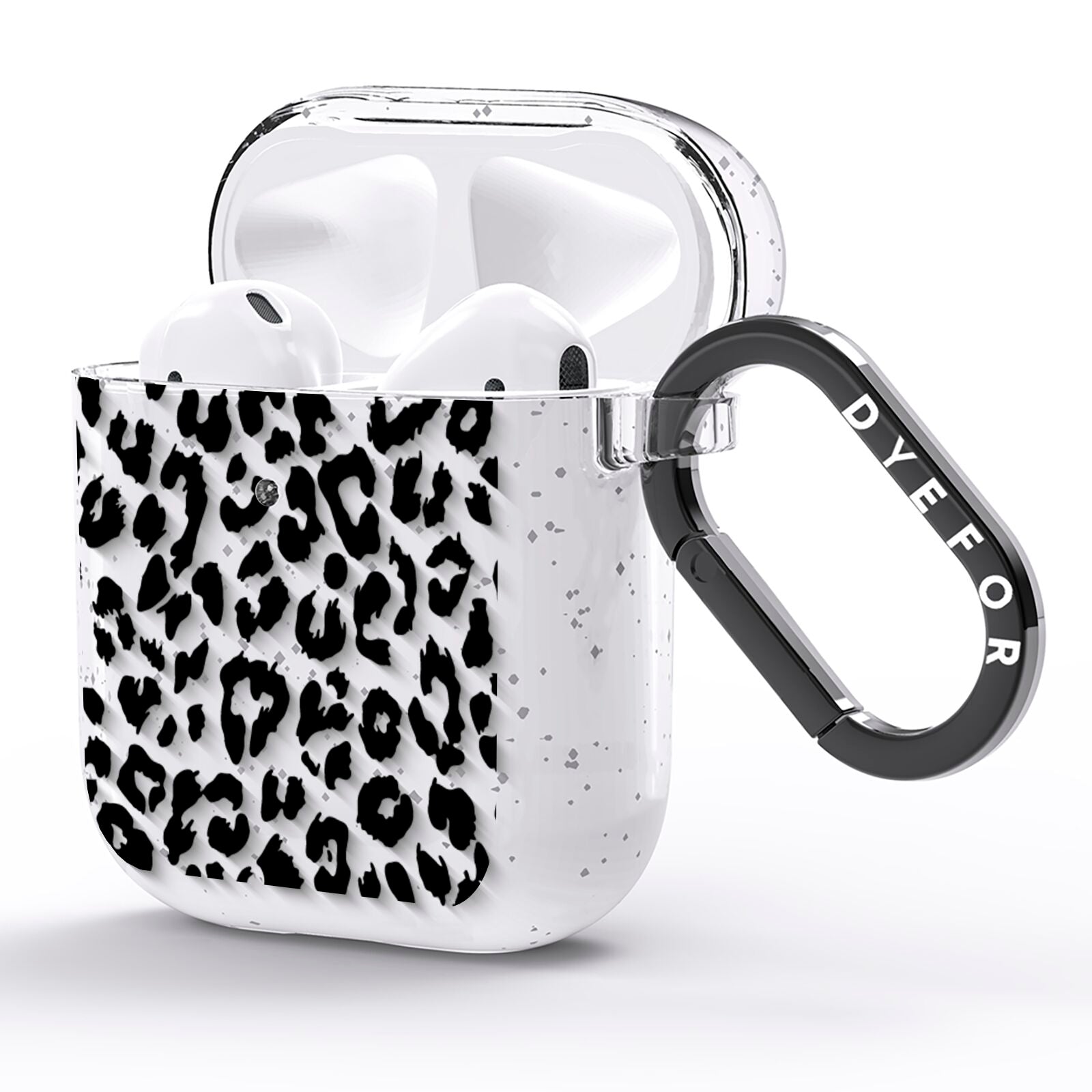 Black Leopard Print AirPods Glitter Case Side Image