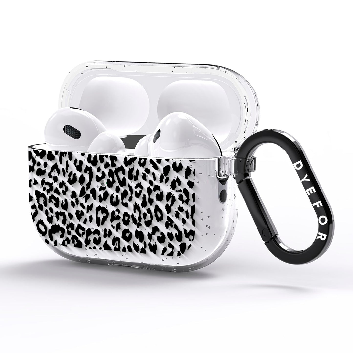 Black Leopard Print AirPods Pro Glitter Case Side Image