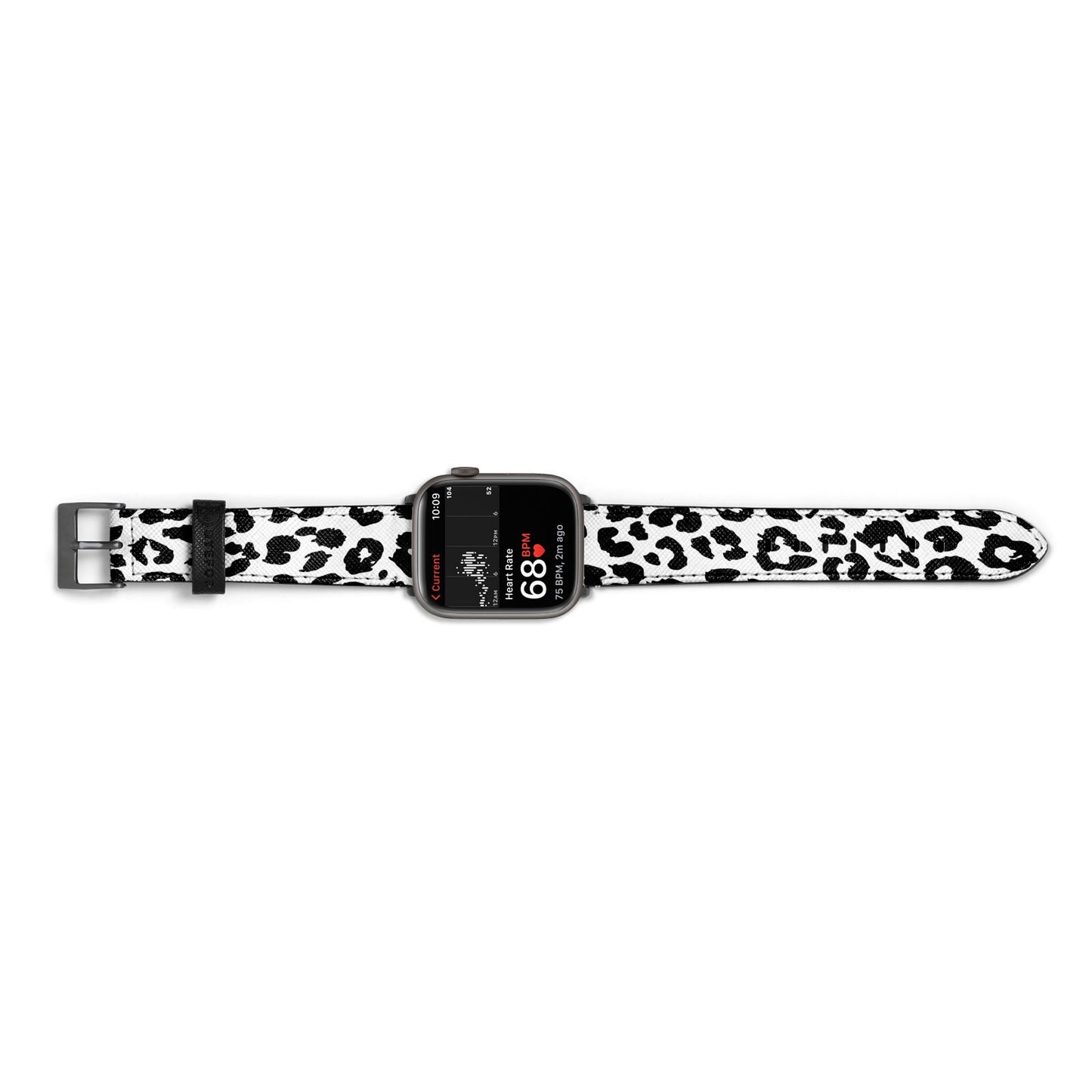 Black Leopard Print Apple Watch Strap Size 38mm Landscape Image Space Grey Hardware