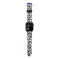 Black Leopard Print Apple Watch Strap Size 38mm with Blue Hardware