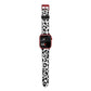 Black Leopard Print Apple Watch Strap Size 38mm with Red Hardware
