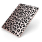 Black Leopard Print Apple iPad Case on Rose Gold iPad Side View