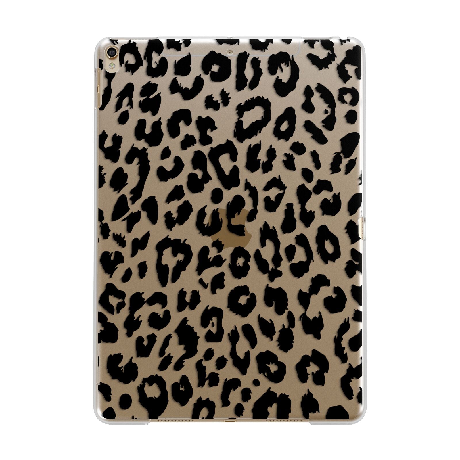 Black Leopard Print Apple iPad Gold Case