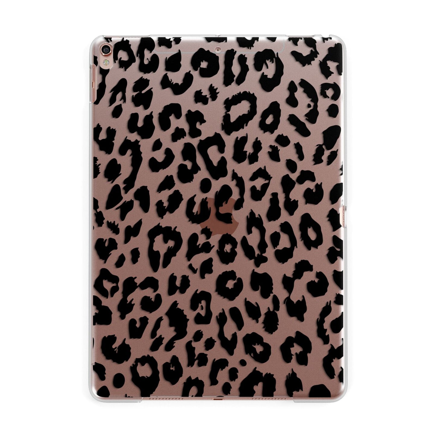 Black Leopard Print Apple iPad Rose Gold Case