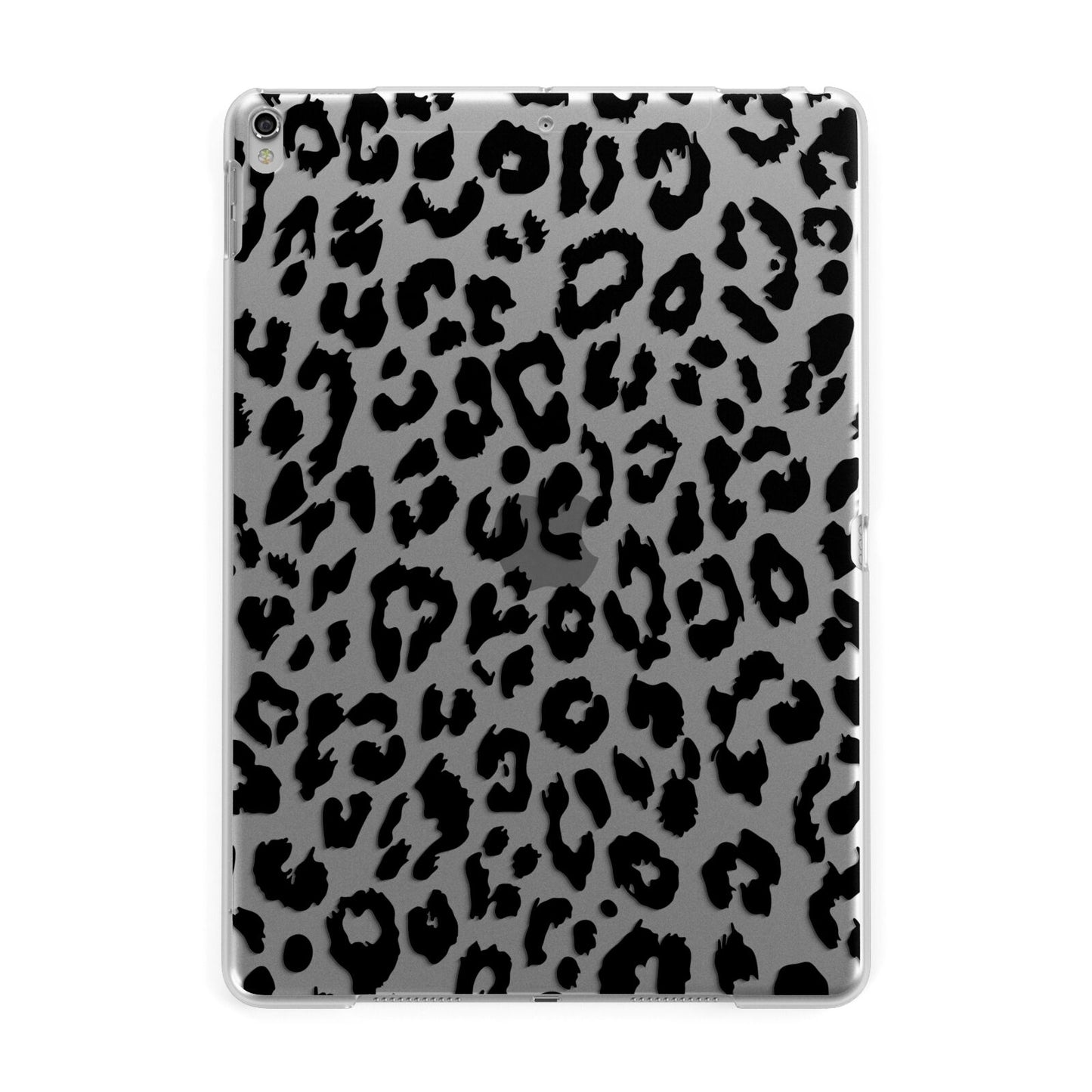 Black Leopard Print Apple iPad Silver Case
