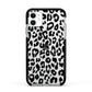 Black Leopard Print Apple iPhone 11 in White with Black Impact Case