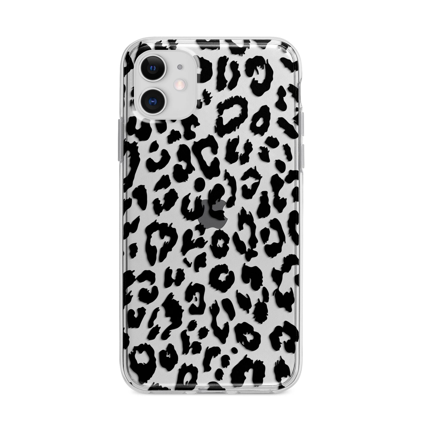 Black Leopard Print Apple iPhone 11 in White with Bumper Case