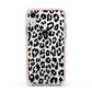 Black Leopard Print Apple iPhone XR Impact Case Pink Edge on Silver Phone