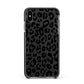 Black Leopard Print Apple iPhone Xs Max Impact Case Black Edge on Black Phone