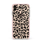 Black Leopard Print Apple iPhone Xs Max Impact Case Pink Edge on Gold Phone
