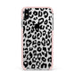Black Leopard Print Apple iPhone Xs Max Impact Case Pink Edge on Silver Phone