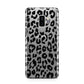 Black Leopard Print Samsung Galaxy S9 Plus Case on Silver phone