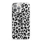Black Leopard Print iPhone 13 Pro Max Clear Bumper Case