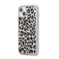 Black Leopard Print iPhone 14 Plus Clear Tough Case Starlight Angled Image