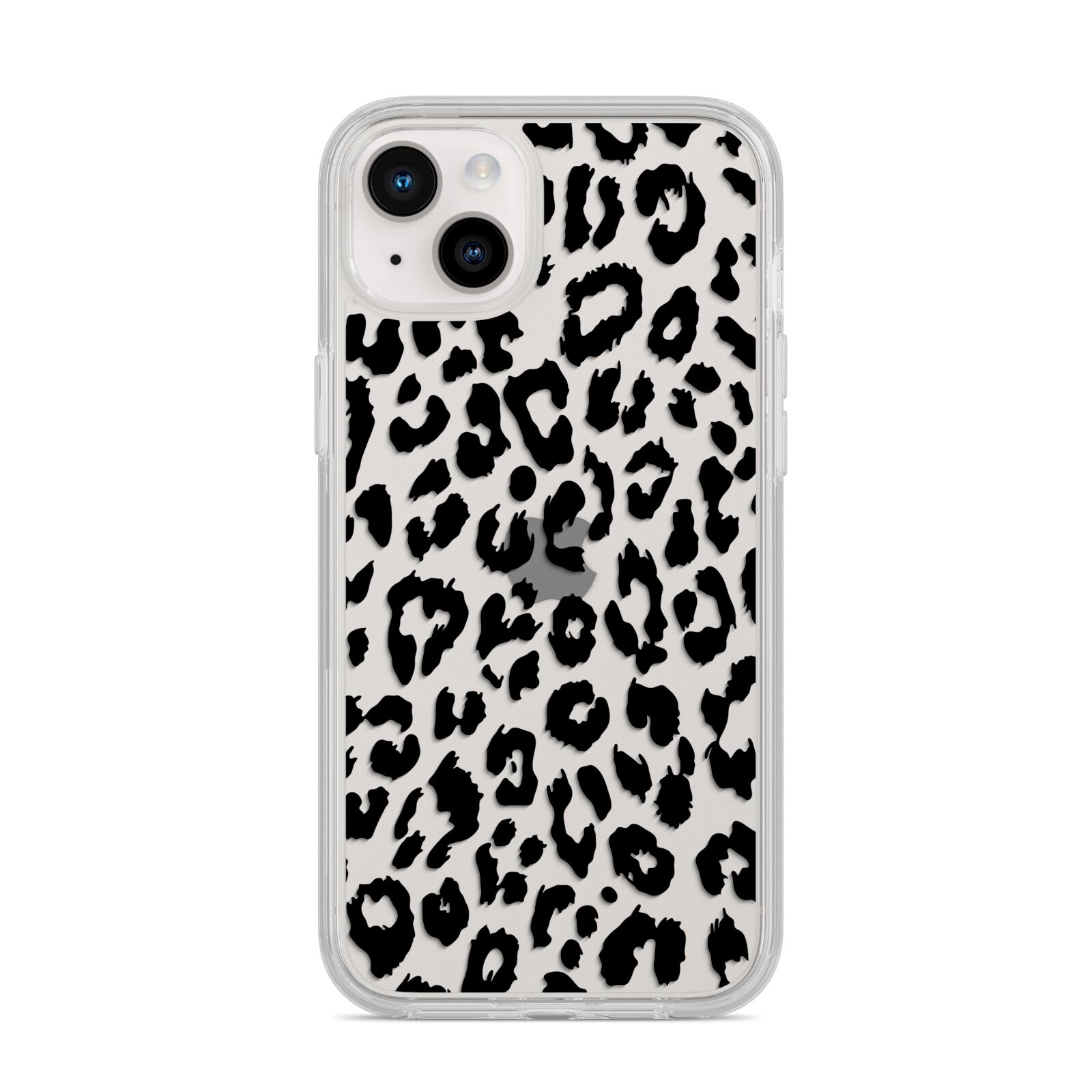 Black Leopard Print iPhone 14 Plus Clear Tough Case Starlight