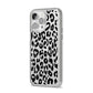 Black Leopard Print iPhone 14 Pro Max Glitter Tough Case Silver Angled Image