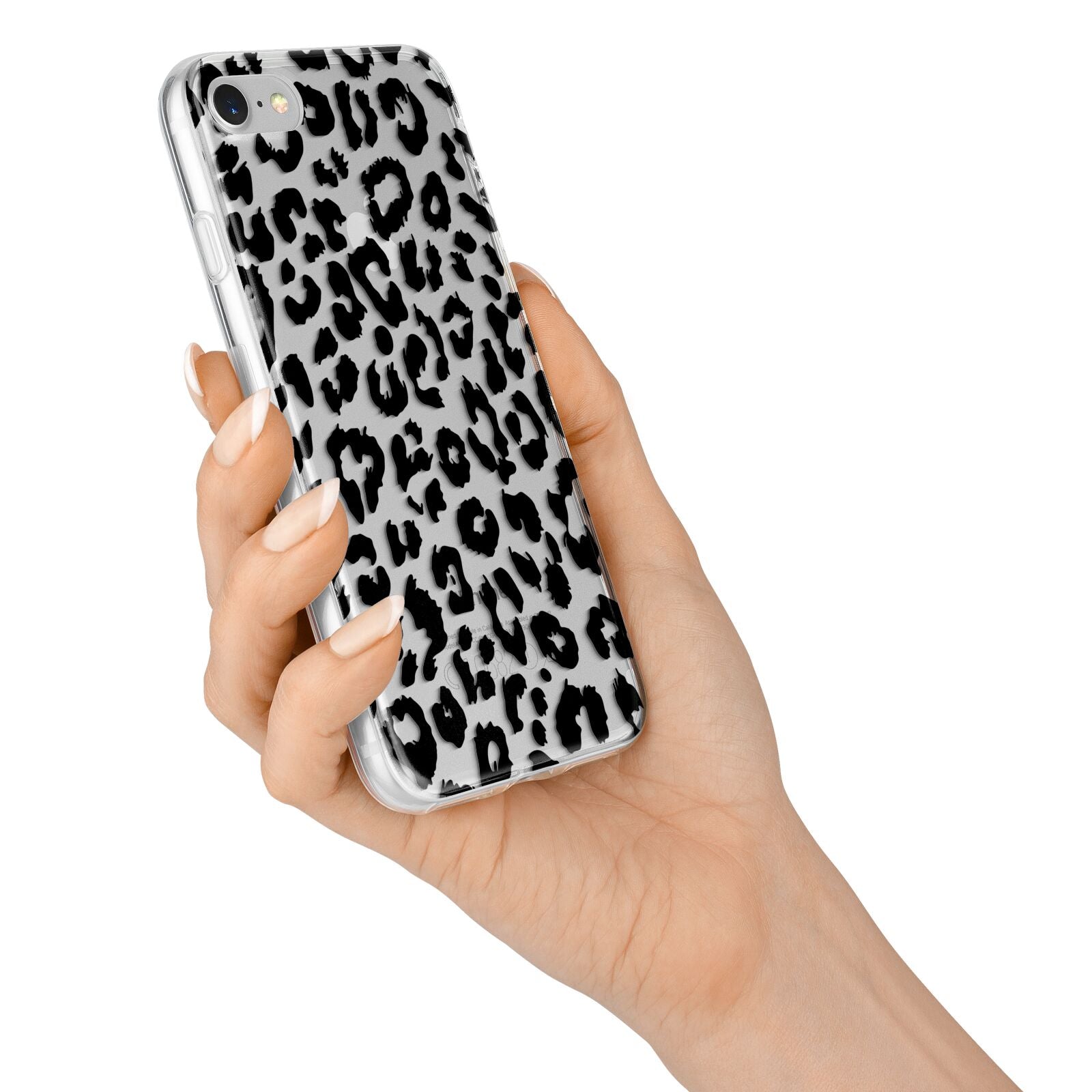 Black Leopard Print iPhone 7 Bumper Case on Silver iPhone Alternative Image