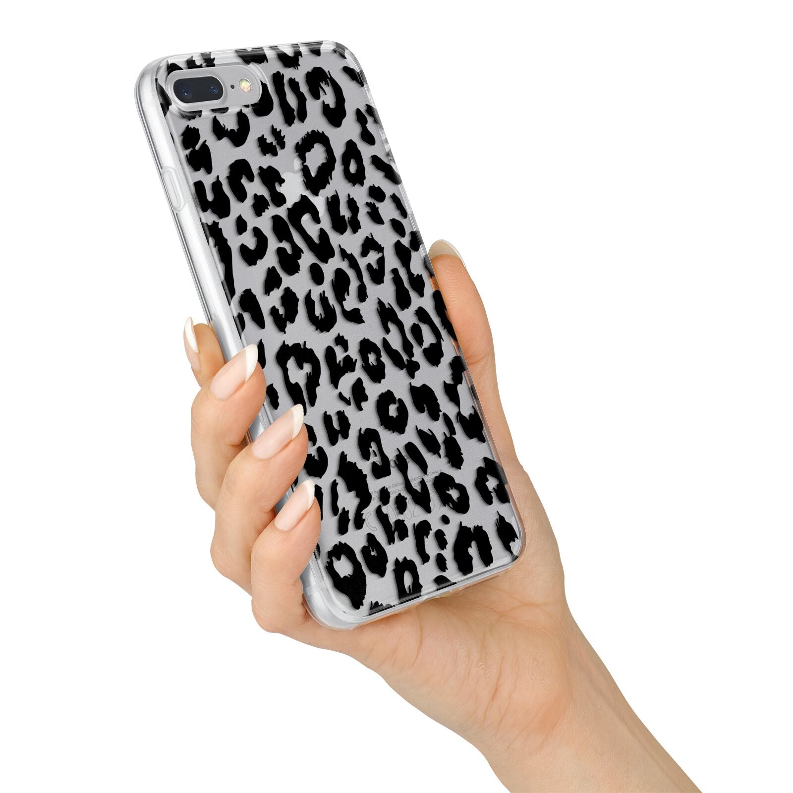Black Leopard Print iPhone 7 Plus Bumper Case on Silver iPhone Alternative Image