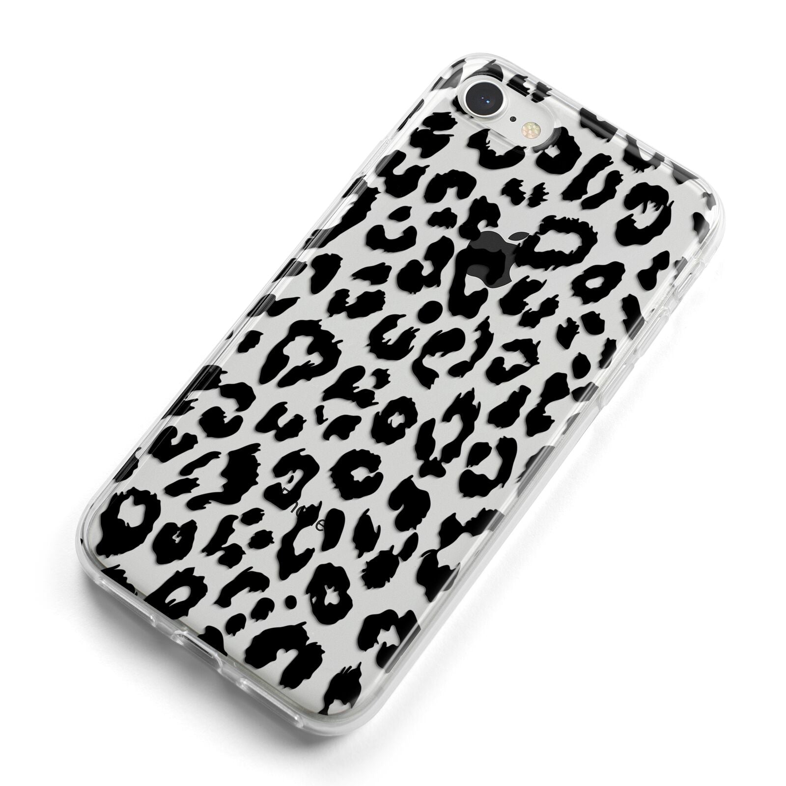 Black Leopard Print iPhone 8 Bumper Case on Silver iPhone Alternative Image