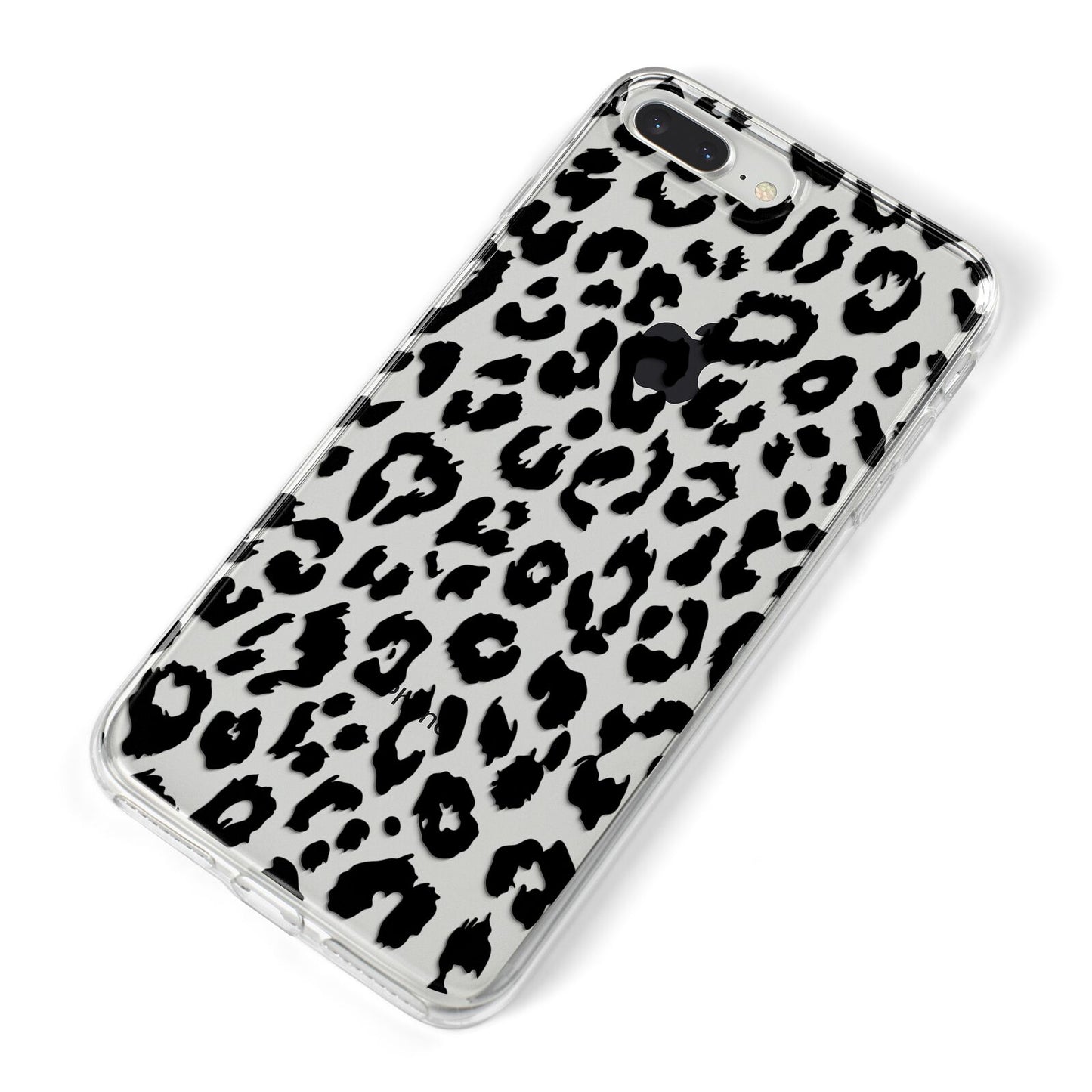 Black Leopard Print iPhone 8 Plus Bumper Case on Silver iPhone Alternative Image