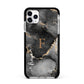 Black Marble Apple iPhone 11 Pro Max in Silver with Black Impact Case