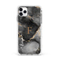 Black Marble Apple iPhone 11 Pro Max in Silver with White Impact Case