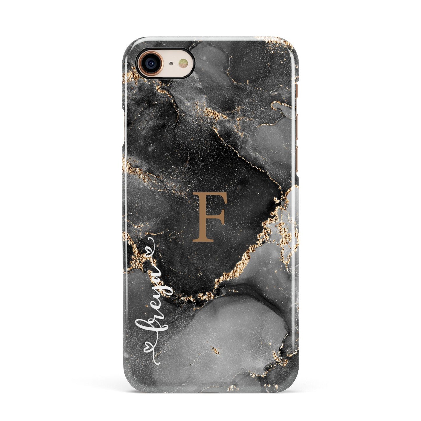 Black Marble Apple iPhone 7 8 3D Snap Case