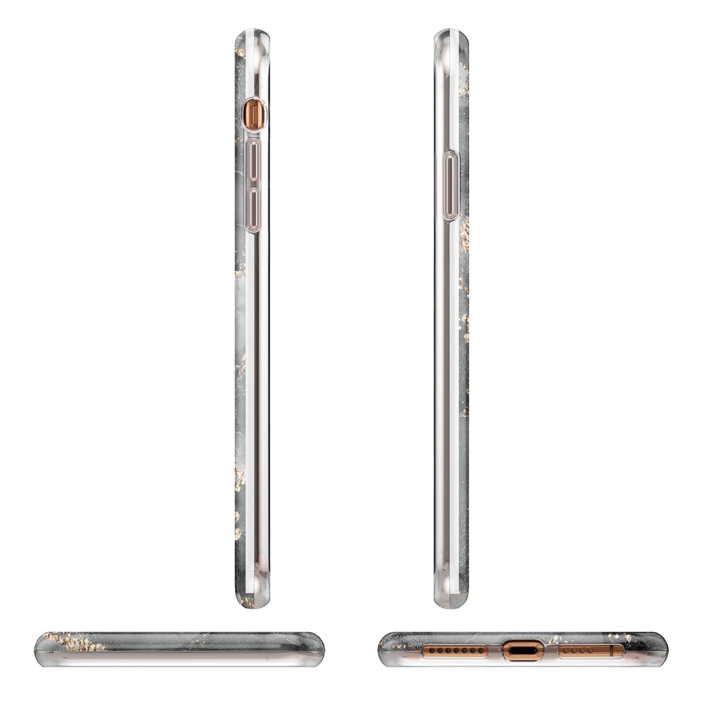 Black Marble Apple iPhone XS Max 3D Wrap Tough Case Alternative Image Angles